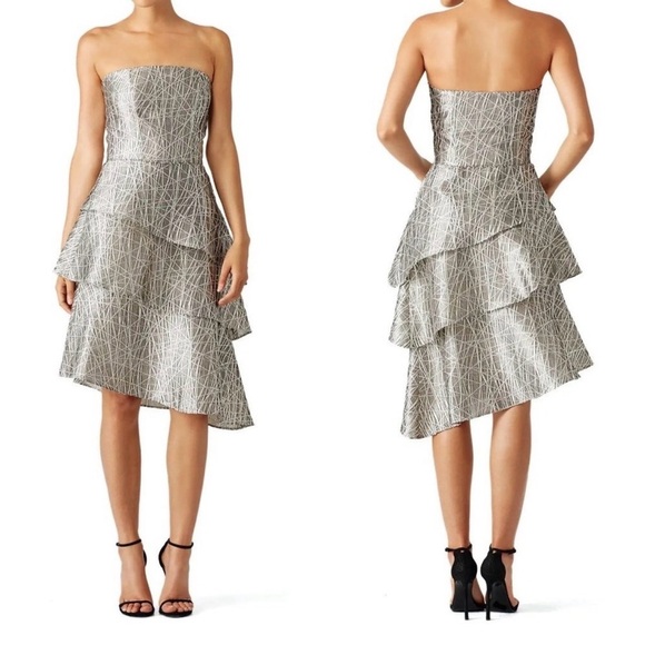 Mason Hosker Dresses & Skirts - Mason Hosker Ava Maria Strapless Silver Dress
